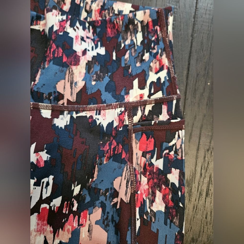 NWOT Sweaty Betty XS Super Sculpt Yoga 7/8 Leggings Blue Abstract - Picture 4 of 6